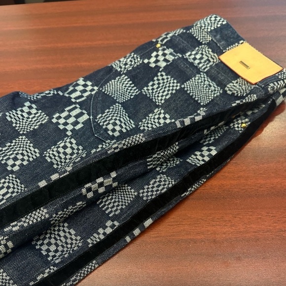 Louis Vuitton Denim Distorted Damier Print Jeans - Picture 13 of 16